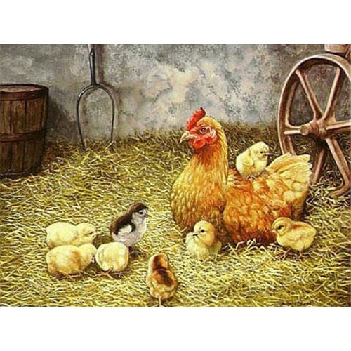 Diamond Embroidery Animal Farm House 5d Diamond Painting Dog Cattle Full  Drill Diy Mosaic Chicken Home Decor