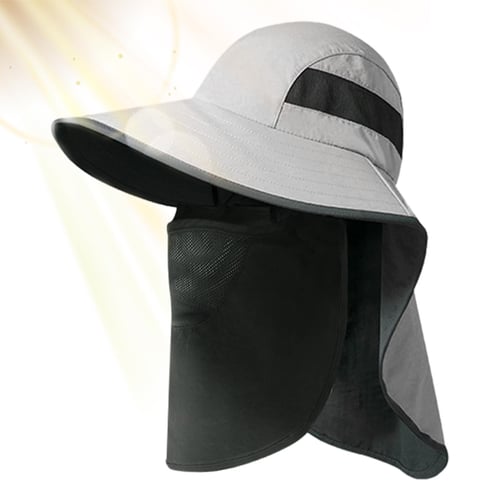 Fishing Hat with Neck Flap for Men Face Neck Flap Cover Wide Brim Outdoor  Hiking Hat Sun Protection ishing Hat Breathable UPF50+ for Camping Hiking -  buy Fishing Hat with Neck Flap
