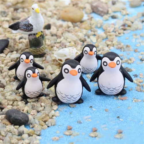 2pcs/lot mini animals resin penguin 1-2cm fairy garden decor