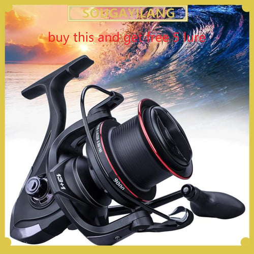 Cheap Sougayilang Spinning Fishing Reels 13+1BB 4.1:1 Gear Ratio Metal Fishing  Reels with Spare Line Spool