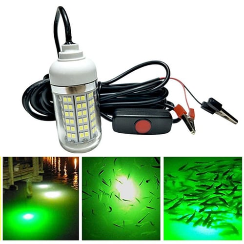 12v Green Led Lamp Underwater Submersible Fishing Light Night Crappie Shad  Squid