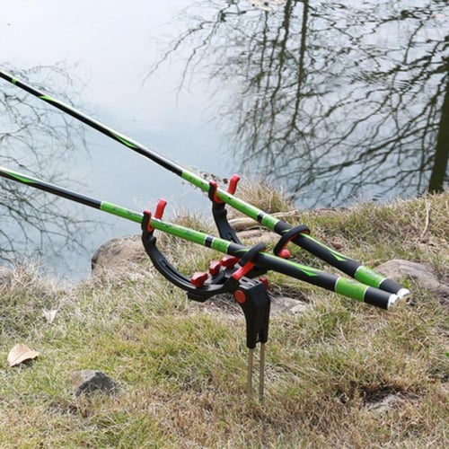 Portable Fishing Rod Holder 360 Degree Adjustable Hold 2 Rods