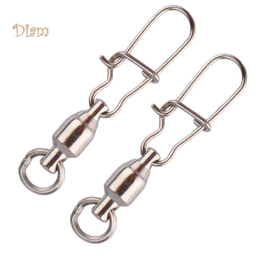 10pcs/lot Stainless Fishing Swivels Snap Rolling Swivel with T