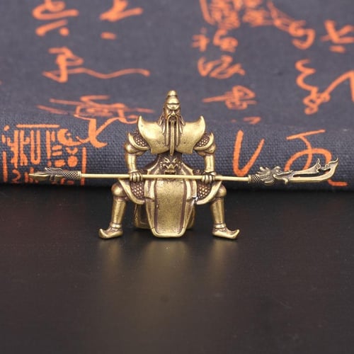 Chinese Goddess Statue, Brass Desktop Ornament