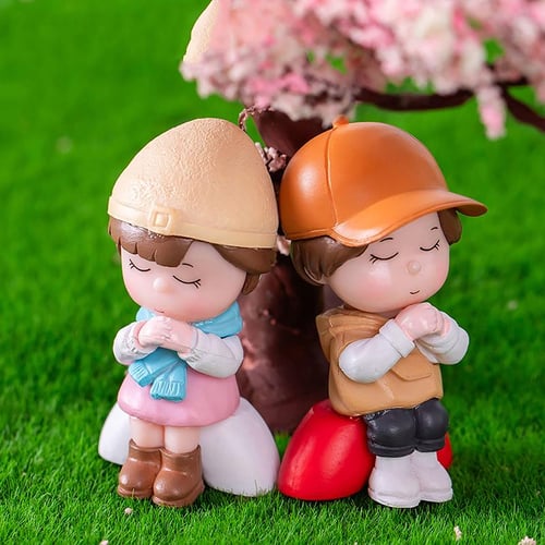 1Pc Cute Mini Creative Wishing Couple Dolls Fairy Garden