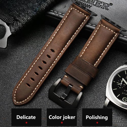 Slim Leather Strap for Apple Watch Band 41mm 45mm 40mm 44mm correa