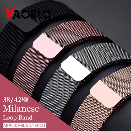 VAORLO Milanese Loop For Apple Watch band strap 42mm 38mm for