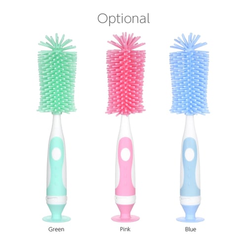 1pc Sponge Bottle Brush With Cleaning Brush And Stand, Soft-touch