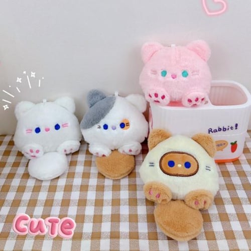 Cat Plush Keychain Pendant Built-in Squeaker Cute Fat Body Anime Kitten  Plushies Decorative Soft Stuffed Animal Doll Toy Keyring Charms Backpack -  buy Cat Plush Keychain Pendant Built-in Squeaker Cute Fat Body