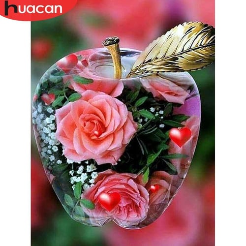 Red Rose Flower Butterfly Artificial Diamond Painting Kits, 5d Diy