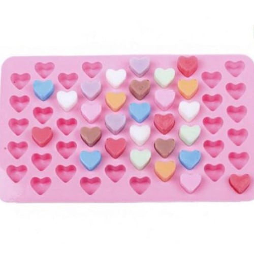 Silicone Mini Heart 55-Cavity Molds for Baking, Heart Shape Ice Cube Candy  Chocolate Mold, Valentine Candy Molds for Making Gummy, Candy, Chocolate