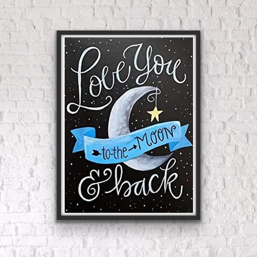 Love You To The Moon And Back Stitch - 5D Diamond Painting 