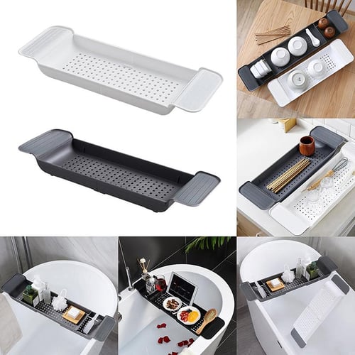 Bathtub Caddy Tray, Expandable Bath Shelf, Adjustable Plastic Bathtub  Caddy, Bathroom Tray, Bathtub Accessories & Bathroom Gadgets