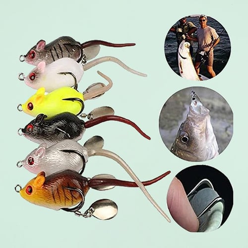 1pc 5.5cm/10.5g Lure Soft Lure Simulation Mouse Lure Double Hook