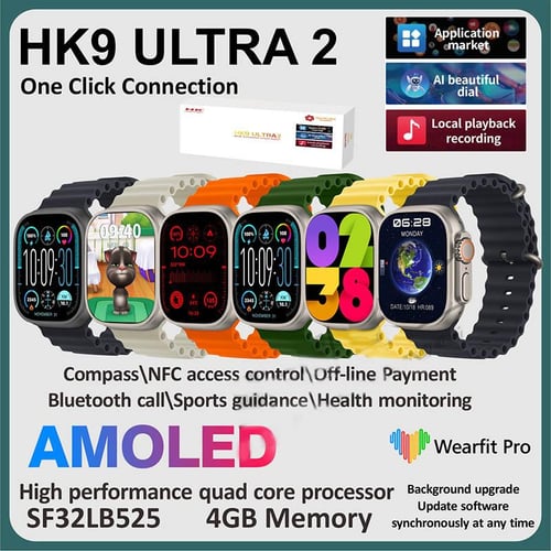 HK9 Ultra 2 Smartwatch AMOLED 4GB Watch Ultra2 ChatGPT NFC Smart Watch for  Men Ai Watch Face Compass Waterproofing - buy HK9 Ultra 2 Smartwatch AMOLED  4GB Watch Ultra2 ChatGPT NFC Smart