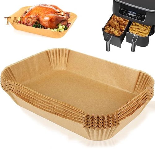 Disposable Airfryer Baking Paper Liner Rectangle Waterproof Oilproof  Non-Stick Baking Mat for Ninja Foodi Air Fryer Accessories