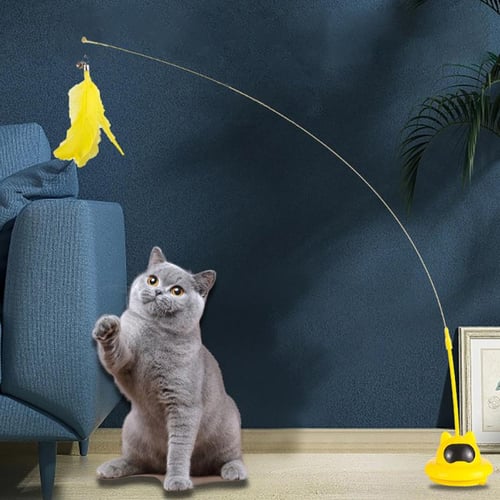 Cat Feather Toys With Bell And Suction Cup, Interactive Kittens Wand Teaser  Fishing Rod For Indoor