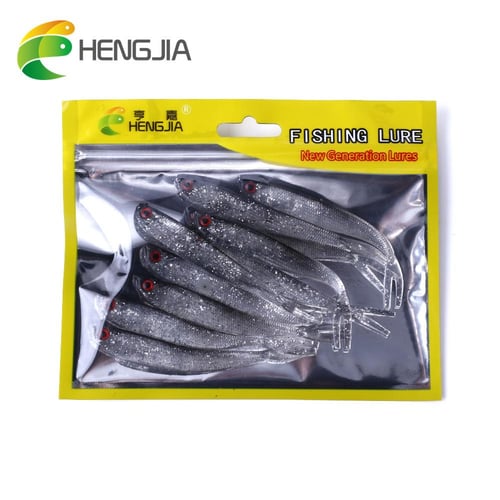 HENGJIA 5pcs Soft Fishing Bait 3.6g/10cm Lifelike Shad Swimbait