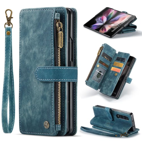 Zip Flip Leather Wallet Purse Phone Case Cover For Samsung S23