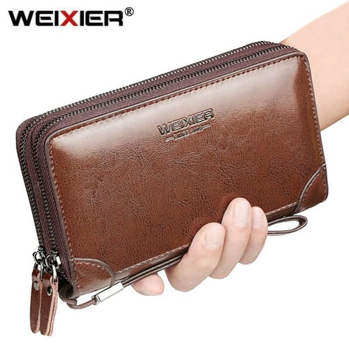 WEIXIER Men Wallets Leather Men Bags Clutch Bags Koffer Wallet Leather Long  Wallet With Coin Pocket Zipper Men Purse - buy WEIXIER Men Wallets Leather Men  Bags Clutch Bags Koffer Wallet Leather