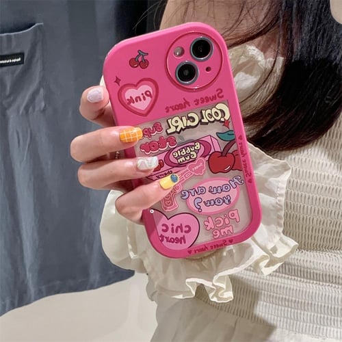 2in1 for iPhone 14 Pro Max Case for Women Girls Heart Cute Kawaii