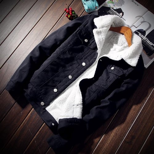 Plus velvet denim jacket thick jacket 2024 imitation lamb cotton coat cotton clothing