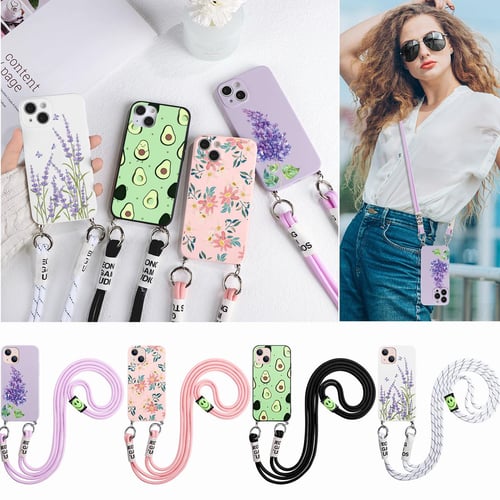 Cheap Luxury Marble Crossbody Lanyard Necklace Leather Bracelet Chain Phone  Case For iPhone 14 13 12 11 Pro Max Samsung A13 A52s A33 Xiaomi Poco X3  Redmi 9C