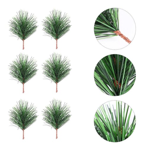 50 Pcs Artificial Pine Branches Christmas Pine Needles Green Plants Fake  Greenery Pine Picks Christmas Decorations for DIY Garland Wreath Xmas  Embellishing and Home Garden Decoration 