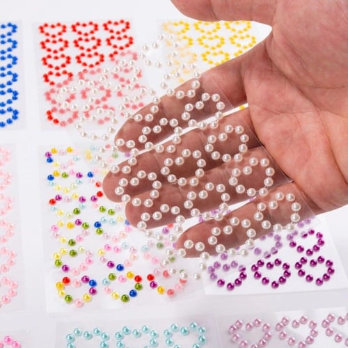 500pcs Symphony Rhinestone for Nails Bubble Bead Crystal Mixed Size Flat  Aurora Clear Gem DIY Nail