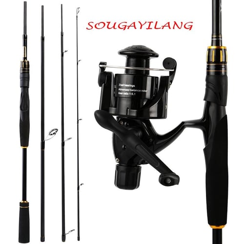 Sougayilang Fishing Rod Fishing Reel Set Metal Shiny Fishing Gear