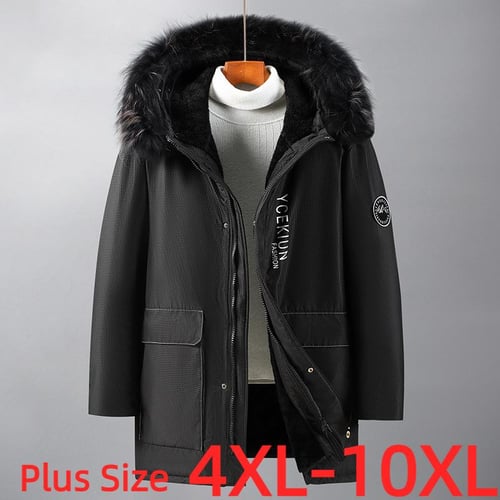 Winter Plus Size Mid-length Cotton Coat for Men with Fur Collar To Overcome  Fat Men's Cotton Coat Plus Velvet Thickening Jacket 4XL-10XL - buy Winter  Plus Size Mid-length Cotton Coat for Men