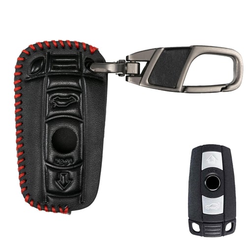 Remote Smart PU Leather Key Case Cover Shell Holder Key Fob Chain Ring For BMW  1 3 5 6 7 Series E66 E90 E91 E92 E93 F01 F02 F04 - buy Remote