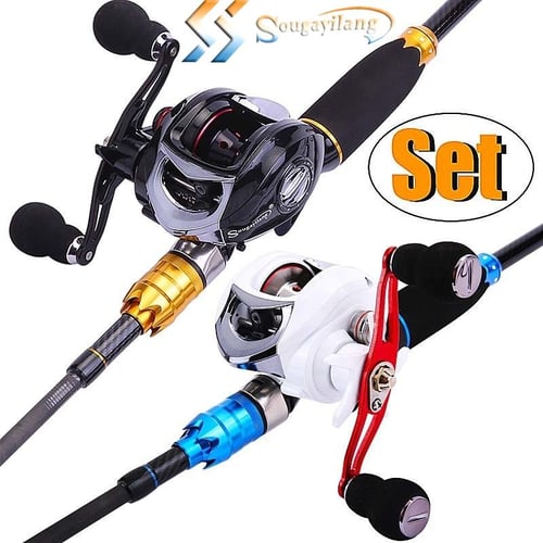 Sougayilang Baitcasts Fishing Rod and Reel Combo with Casting Rod 7.2:1  Smooth Baitcasting Fishing Reel 