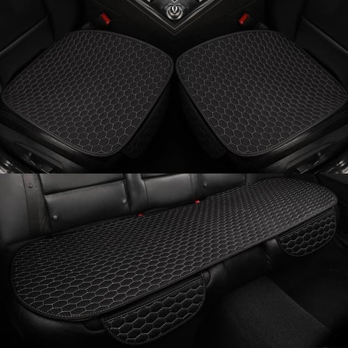 Flax Car Seat Cover Four Seasons Front Rear Linen Fabric Cushion Breathable  Protector Mat Pad Auto accessories Universal Size