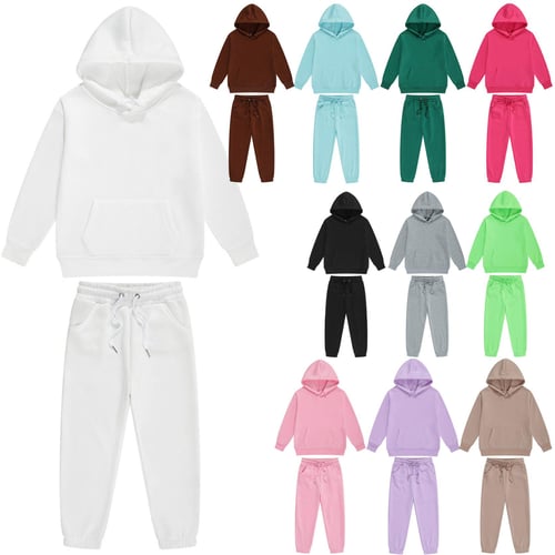Kids Pullover Hoodie Jogging Pants Set for Boys and Girls Sport