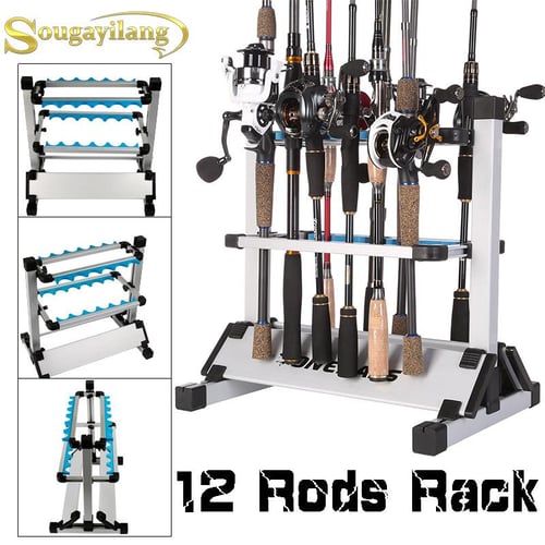 Fishing Rod Rack Metal Aluminum Rod Rack Portable Rod Holder for