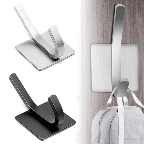 Self Adhesive Hooks White Plastic Strong Sticky Stick on Wall Door Hang -  12 Pcs