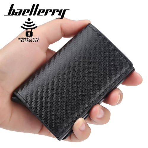 Baellerry ID Credit Bank Card Holder Wallet Luxury Brand Men Anti RFID  Blocking Protected Magic Leather Slim Mini Small Money Wallets Case - buy  Baellerry ID Credit Bank Card Holder Wallet Luxury
