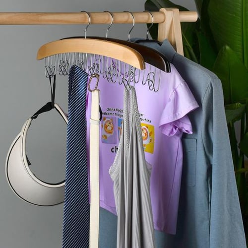 Belt Hanger,Belt Organizer Belt Organizer for Closet,360 Degree Rotating  Closet Rod Hooks for Hanging Belt,Ties,Purse,Scarves,Camisoles,Tank  Top,Hats