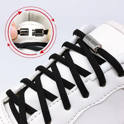 1Pair Elastic No Tie Shoe Laces Press Lock Shoelaces Without Ties Elastic  Laces Sneaker Adult Widened Flat Shoelace for Shoes