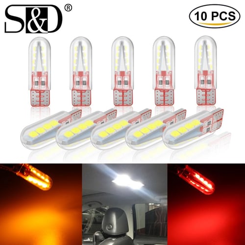 10pcs T10 W5W Led Bulb 194 168 8SMD 3030 Chips Car LED Canbus WY5W Bulb LED  Wedge Side Bulb Lamp 12V Parking Bulb Interior Dome Light White Red Yellow  - buy 10pcs