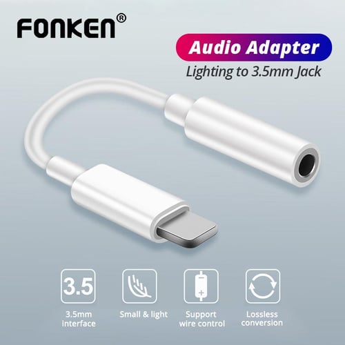 Lightning to 3.5 mm Headphone Jack Adapter for iPhone Lightning Jack  Adapter Connector to 3.5mm AUX Audio (for iPhone 7/8/X/or Latest Version)