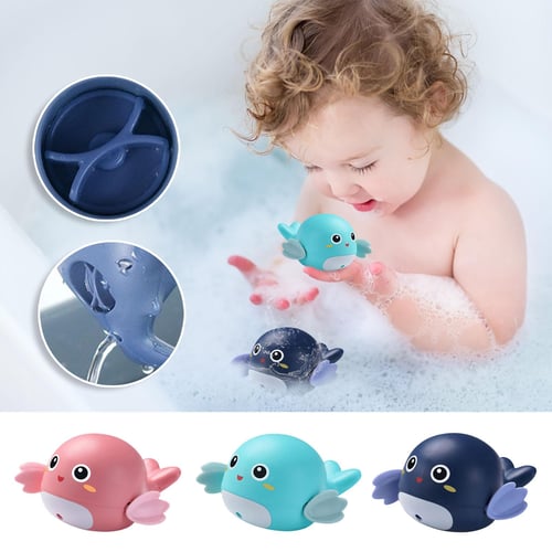 Bath Toy Magnetic Fishing Games Wind-up Swimming Whales Water