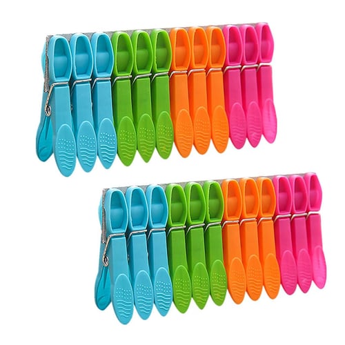 Unique Bargains Plastic Laundry Clothes Drying Pegs Clips Pins Clothespins Assorted Color 20pcs, Size: One Size