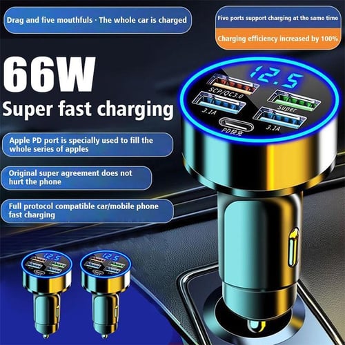 Car Charger Fast Charge,66W SCP/QC3.0 Cell Phone Charger,Cigarette