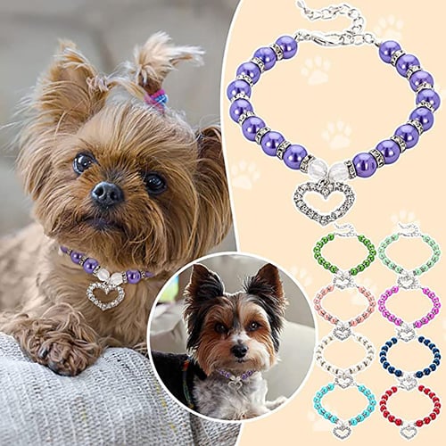 HJFG Cute Pet Jewelry Pearl Collar 1 Piece Pet Pearl Collar For