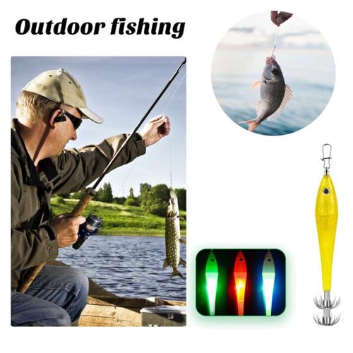 LED Squid Lure Lamp With 5AA Battery Deep Drop Sea Fishing Light