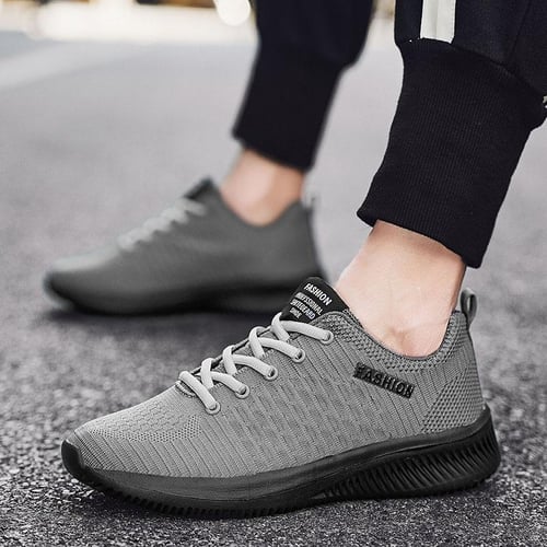 Men's casual deals breathable flyknit sneakers