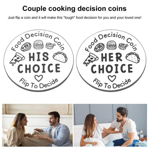 Food Decision Maker Flip Coin Double Sided Clear Printed Cute