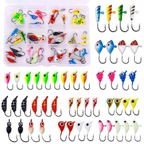 48Pcs/Set Ice Fishing Jig Heads Set Glow in The Dark Fishing Lures Kit with  Single Hook Prevent Escape Luminous Fishhook Sea Fishing Gear for - buy  48Pcs/Set Ice Fishing Jig Heads Set